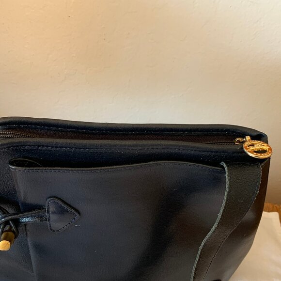 LONGCHAMP Vintage Roseau Dark Blue Leather Sling Bag - Picture 2 of 7